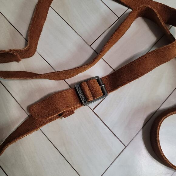 Minnetonka Suede Tan and Brown Fringe Crossbody Bag - Picture 10 of 16